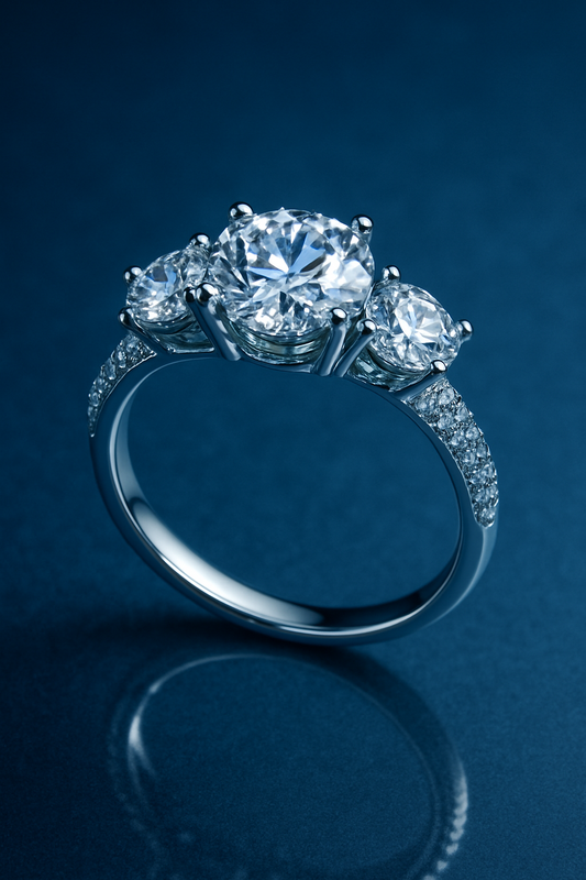 Three Stone Silver Ring