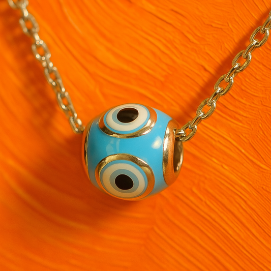 Evil Eye Bead Necklace – Sterling Silver