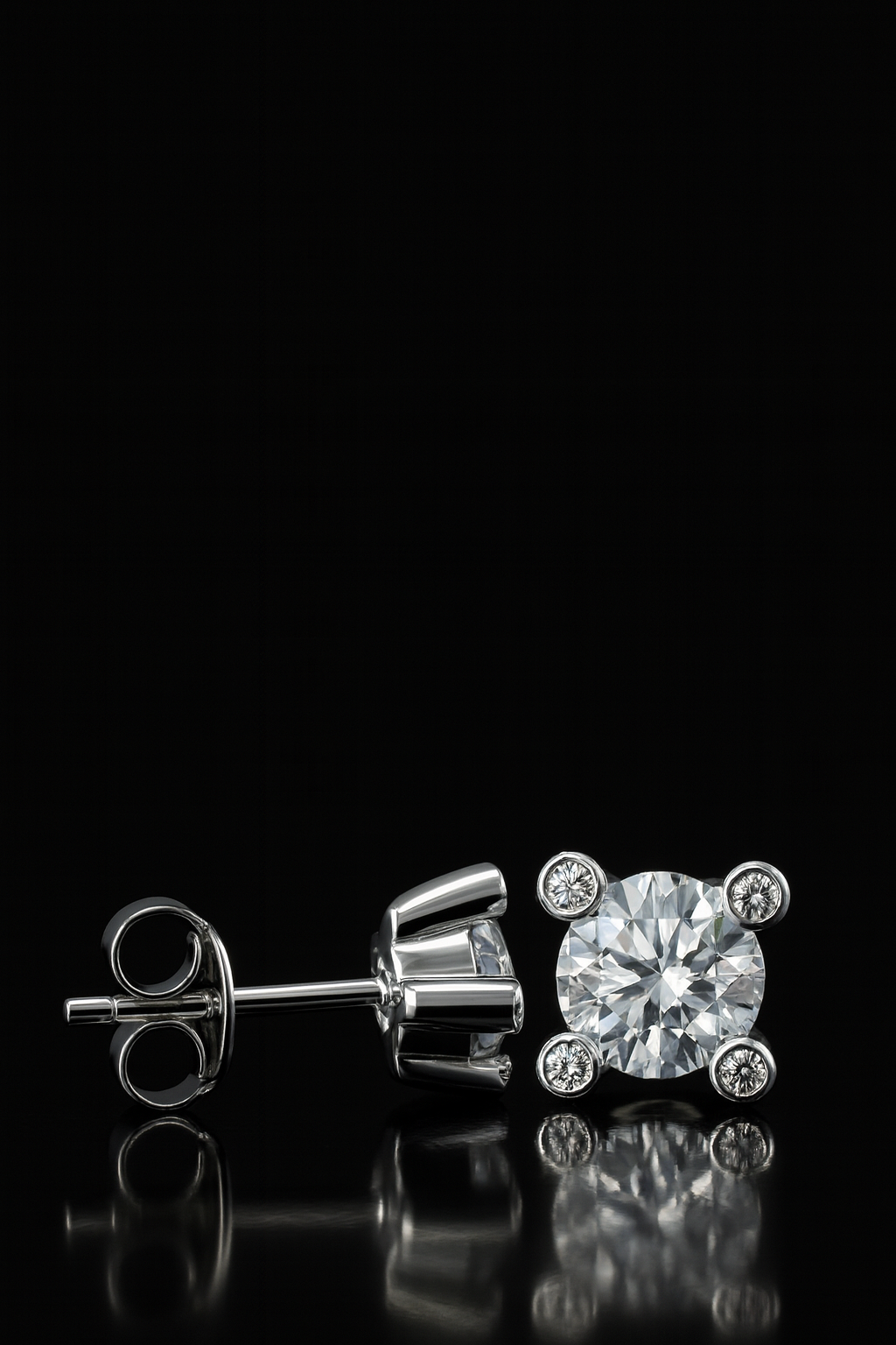 Sparkling Zircon Stud Earrings in 925 Sterling Silver