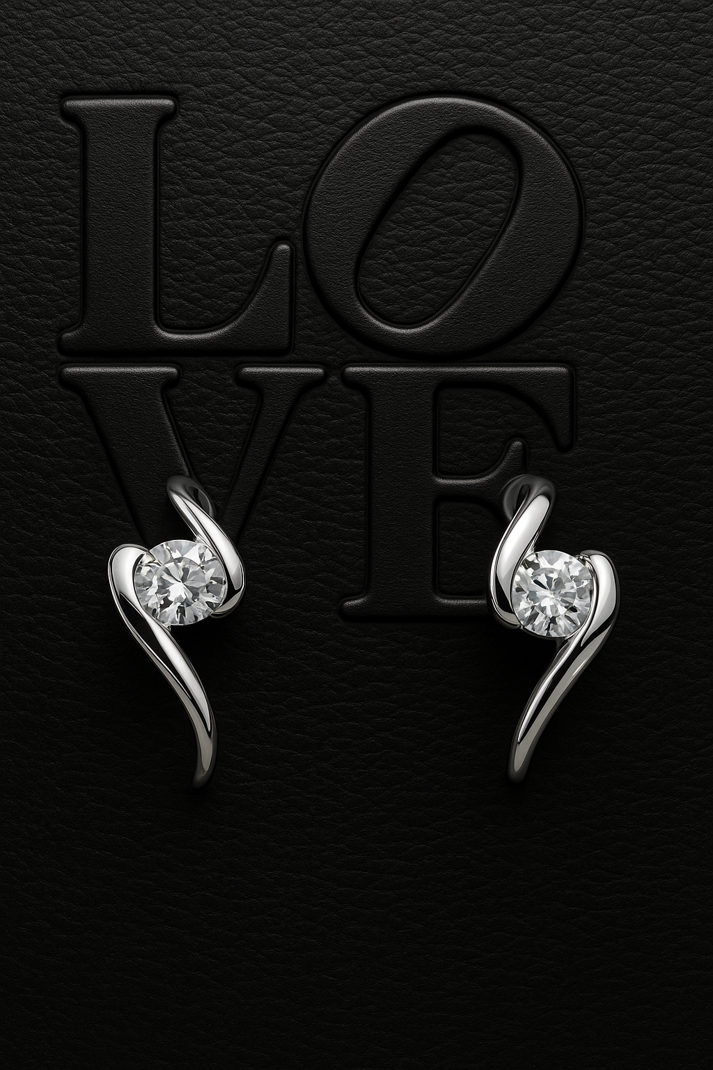 925 sterling silver twist stud earrings with brilliant cubic zirconia stones