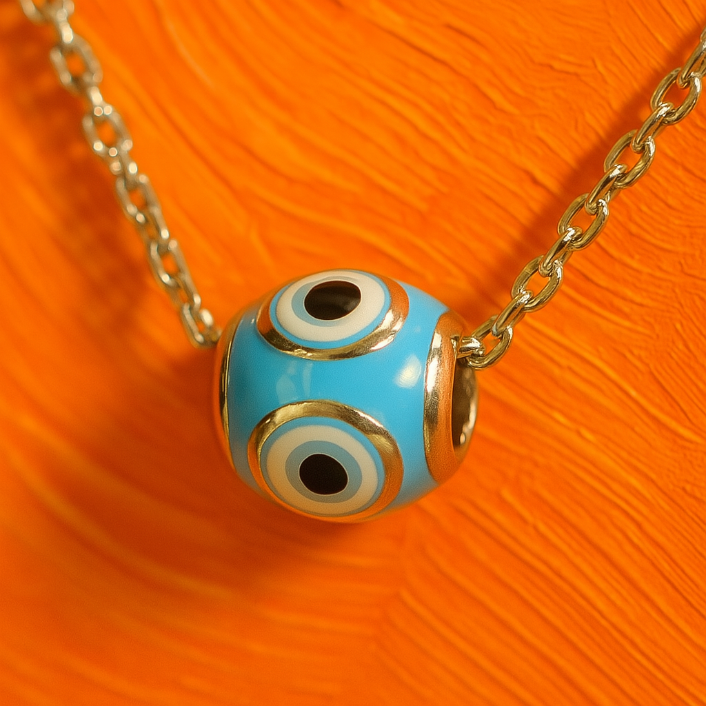 Evil Eye Bead Necklace – Sterling Silver