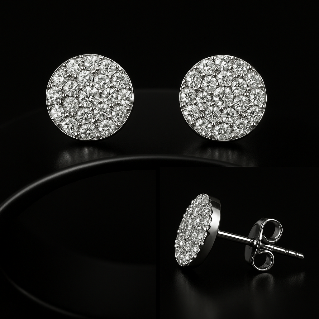 Classic Sparkle 925 Sterling Silver Stud Earrings with Zircon Stones